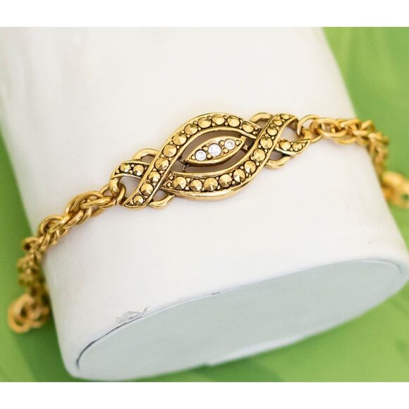 Vintage Victorian Multiple Cable Style Gold Tone Bracelet 7 inch by Avon - W9 - Picture 2 of 3